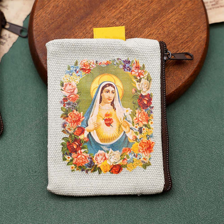 Christianartworkshop Schmuckbeutel im Retro-Klassiker-Stil mit Jesus und Unsere Liebe Frau, bunte Heilige Ikone, Aufbewahrungstasche - Stil G - image 9