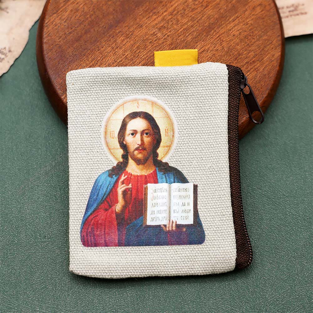 Christianartworkshop Schmuckbeutel im Retro-Klassiker-Stil mit Jesus und Unsere Liebe Frau, bunte Heilige Ikone, Aufbewahrungstasche - Stil F - image 8