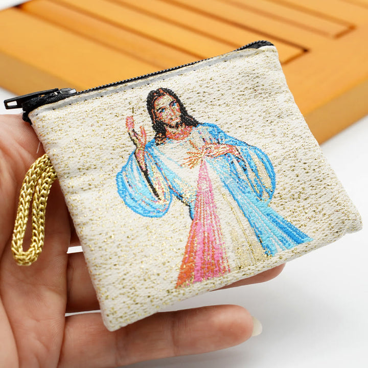 Christianartworkshop Schmuckbeutel aus Baumwolle im Retro-Klassiker-Stil mit Heiliger Ikone, doppelseitiges Muster - Stil G - image 10