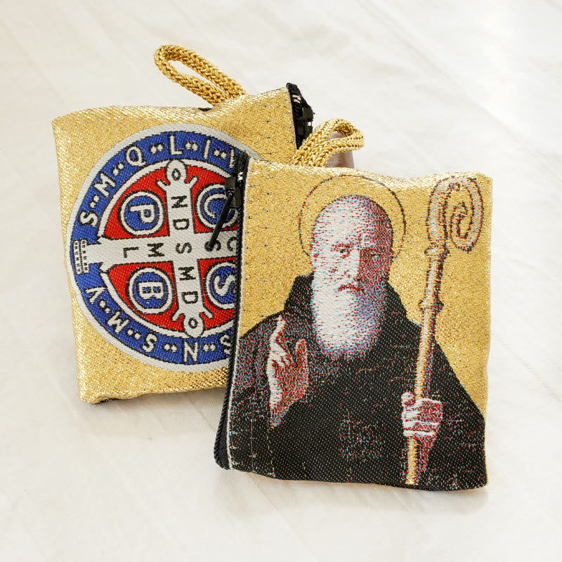 Christianartworkshop Schmuckbeutel aus Baumwolle im Retro-Klassiker-Stil mit Heiliger Ikone, doppelseitiges Muster - Stil E - image 8