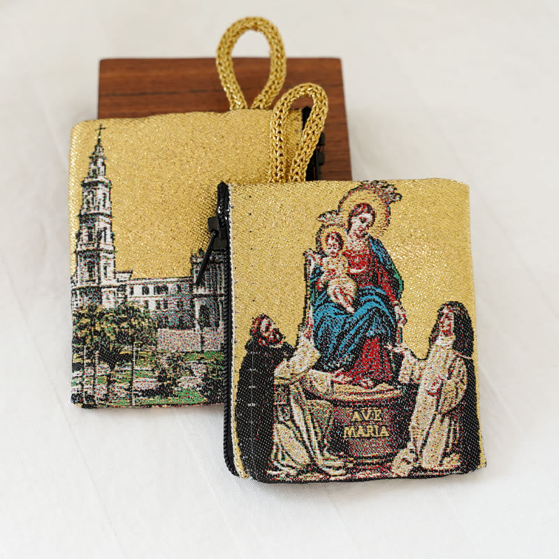 Christianartworkshop Schmuckbeutel aus Baumwolle im Retro-Klassiker-Stil mit Heiliger Ikone, doppelseitiges Muster - Stil L - image 15