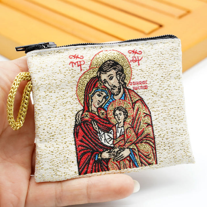 Christianartworkshop Schmuckbeutel aus Baumwolle im Retro-Klassiker-Stil mit Heiliger Ikone, doppelseitiges Muster - Stil D - image 7