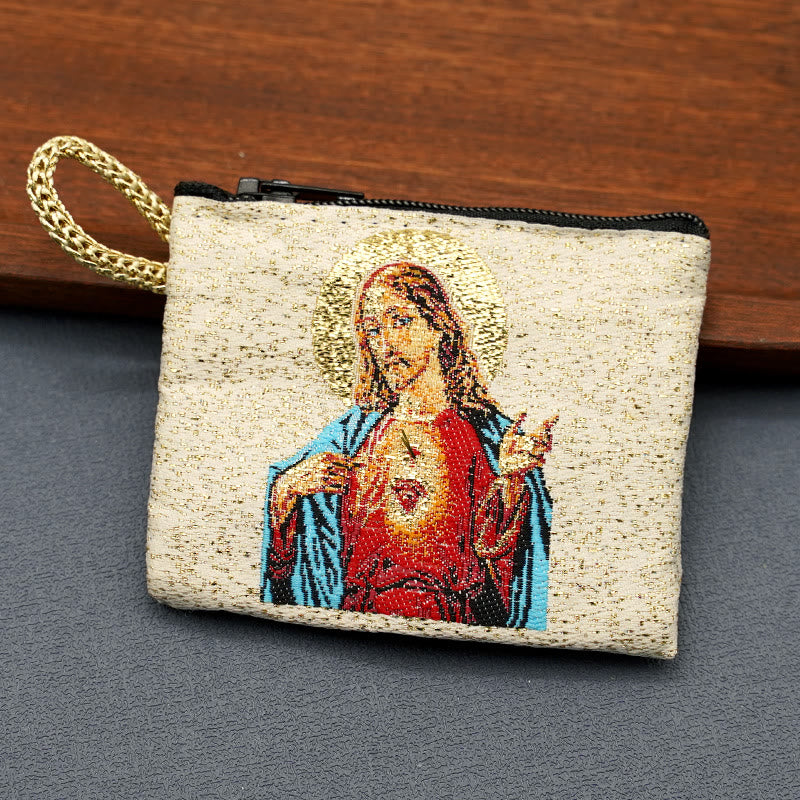 Christianartworkshop Schmuckbeutel aus Baumwolle im Retro-Klassiker-Stil mit Heiliger Ikone, doppelseitiges Muster - image 3