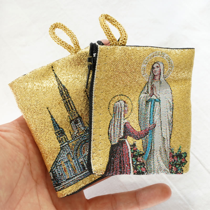 Christianartworkshop Schmuckbeutel aus Baumwolle im Retro-Klassiker-Stil mit Heiliger Ikone, doppelseitiges Muster - image 17