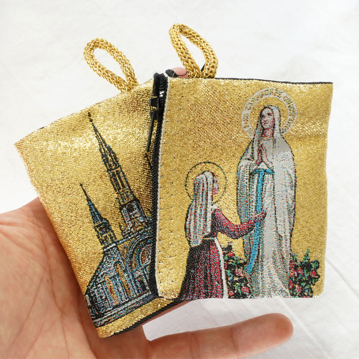 Christianartworkshop Schmuckbeutel aus Baumwolle im Retro-Klassiker-Stil mit Heiliger Ikone, doppelseitiges Muster - image 17
