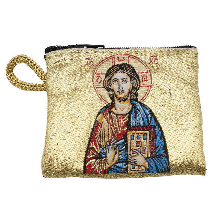 Christianartworkshop Schmuckbeutel aus Baumwolle im Retro-Klassiker-Stil mit Heiliger Ikone, doppelseitiges Muster - Stil C - image 6