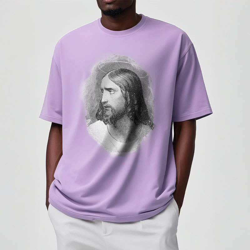 Christianartworkshop T-Shirt im Retro-Stil „Halo Jesus“, kurzärmlig, gewaschen