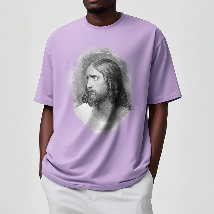 Christianartworkshop T-Shirt im Retro-Stil „Halo Jesus“, kurzärmlig, gewaschen
