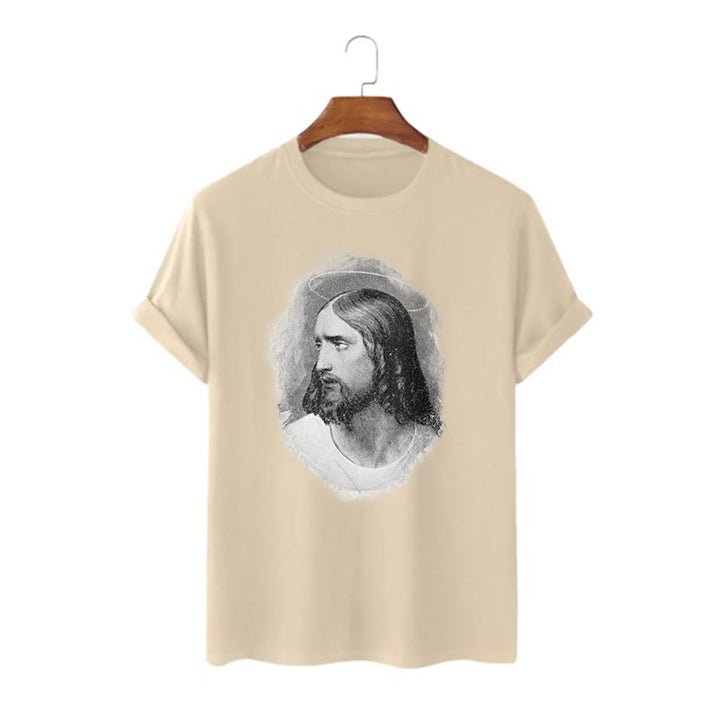 Christianartworkshop T-Shirt im Retro-Stil „Halo Jesus“, kurzärmlig, gewaschen