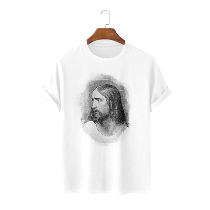 Christianartworkshop T-Shirt im Retro-Stil „Halo Jesus“, kurzärmlig, gewaschen