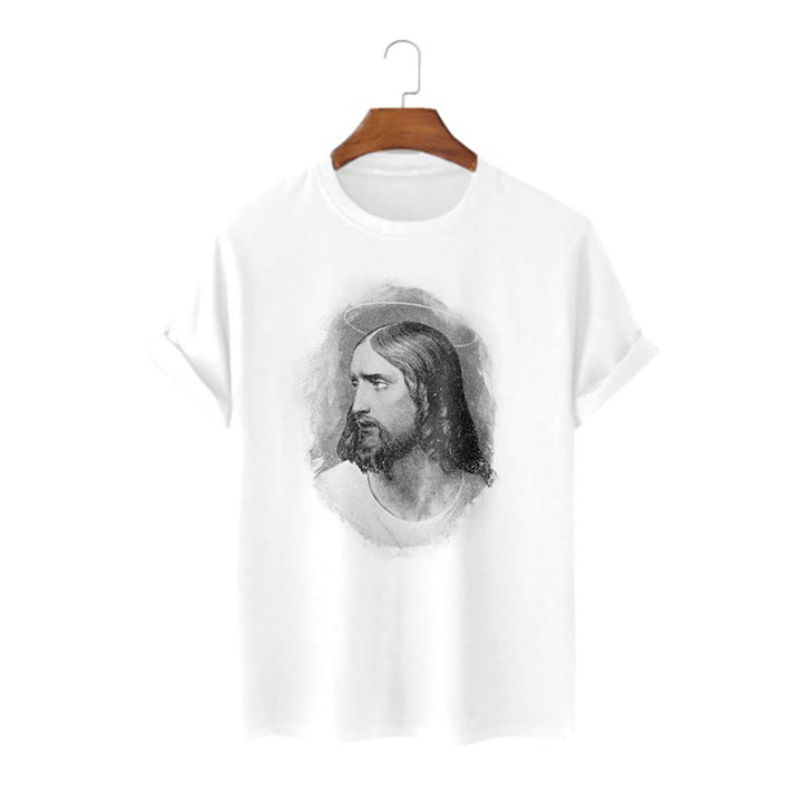 Christianartworkshop T-Shirt im Retro-Stil „Halo Jesus“, kurzärmlig, gewaschen