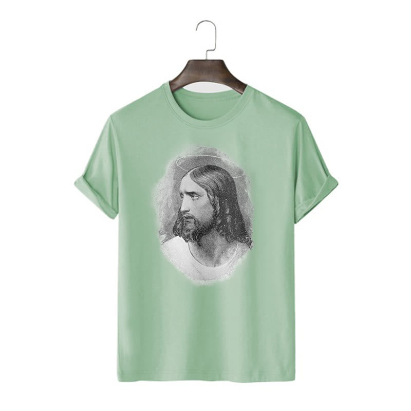 Christianartworkshop T-Shirt im Retro-Stil „Halo Jesus“, kurzärmlig, gewaschen