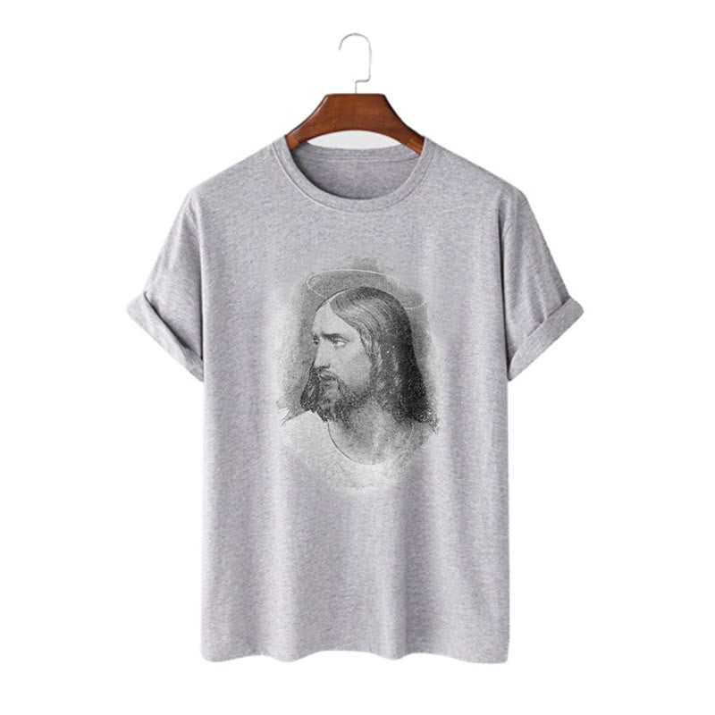 Christianartworkshop T-Shirt im Retro-Stil „Halo Jesus“, kurzärmlig, gewaschen