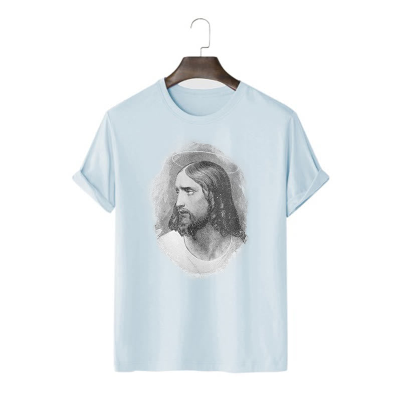 Christianartworkshop T-Shirt im Retro-Stil „Halo Jesus“, kurzärmlig, gewaschen