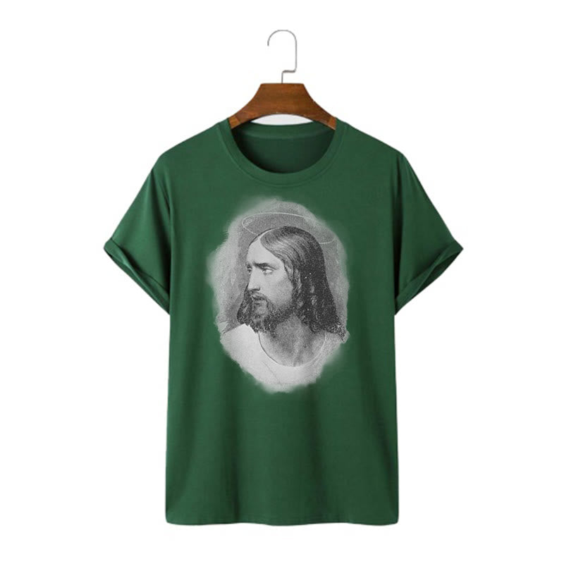 Christianartworkshop T-Shirt im Retro-Stil „Halo Jesus“, kurzärmlig, gewaschen