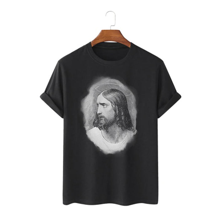Christianartworkshop T-Shirt im Retro-Stil „Halo Jesus“, kurzärmlig, gewaschen