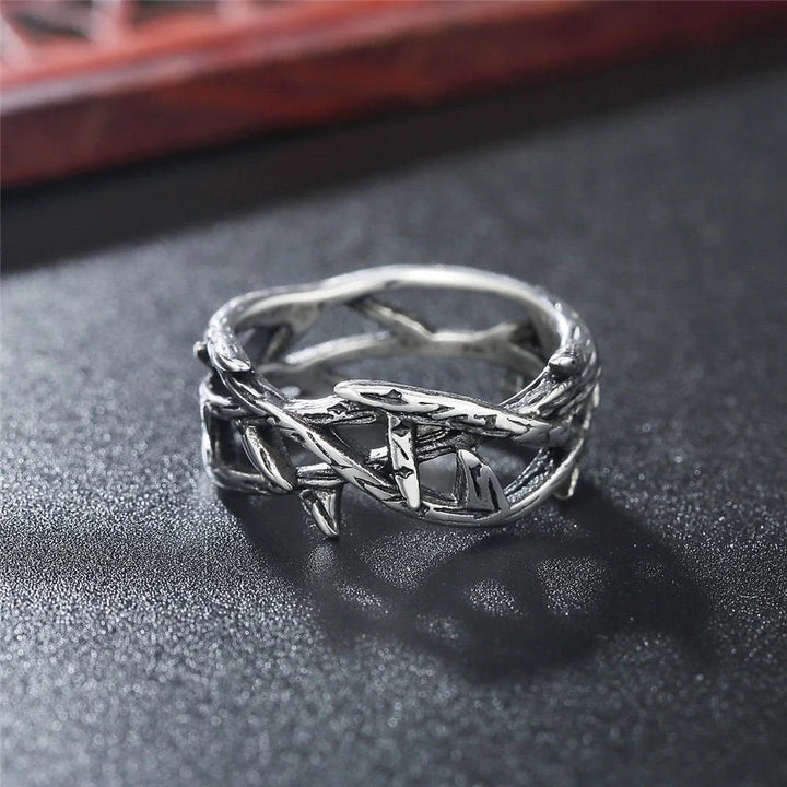 Christianartworkshop Handgefertigter Ring im Retro-Stil mit Jesuskrone aus Titanstahl - US 12 - image 0