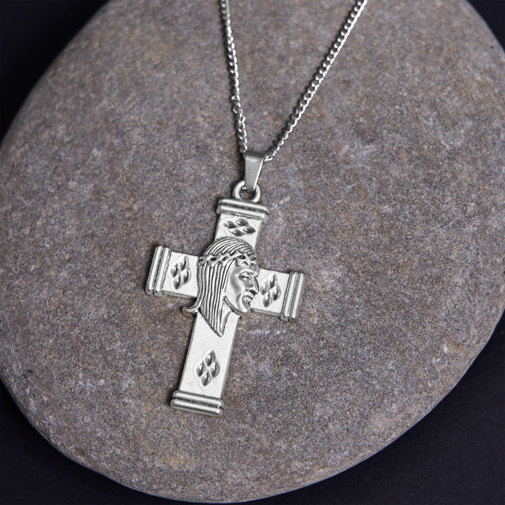 Christianartworkshop Halskette mit Anhänger im Retro-Stil mit Jesus-Symbol und Kreuz