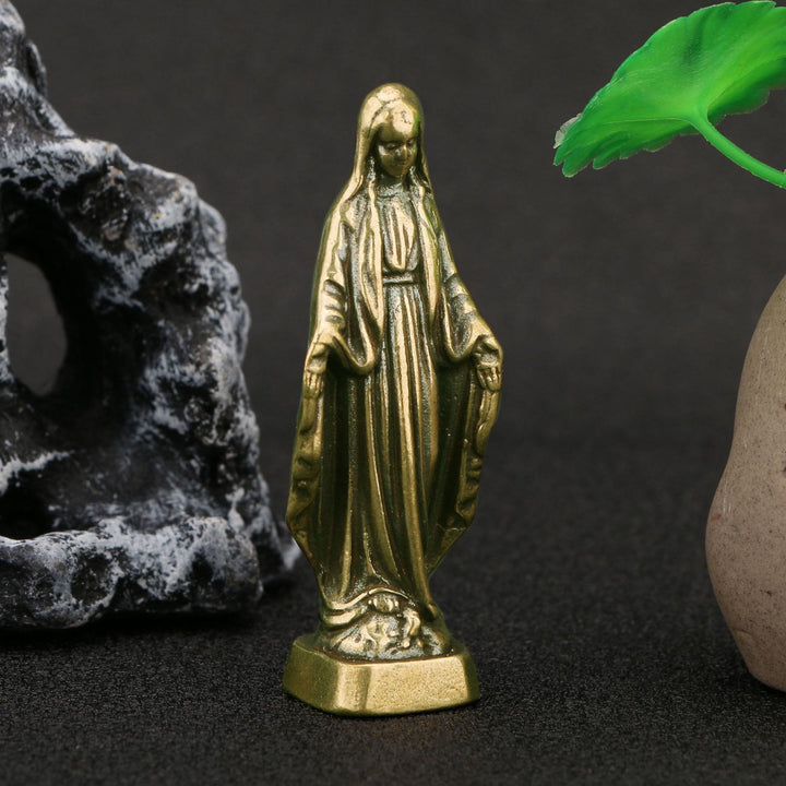 Christianartworkshop Retro-Stil Messing Stereoskopische Bronze Unsere Liebe Frau der Gnade Desktop-Dekorationen Ornament