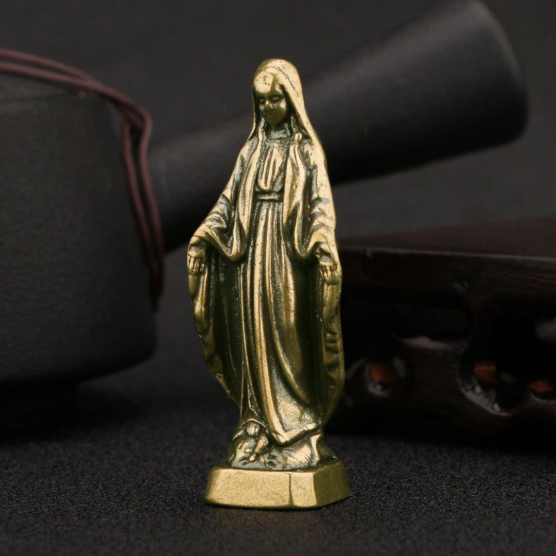 Christianartworkshop Retro-Stil Messing Stereoskopische Bronze Unsere Liebe Frau der Gnade Desktop-Dekorationen Ornament