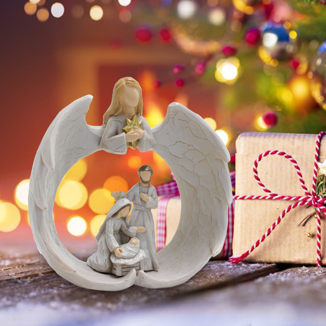 Christianartworkshop Klassischer Stil, Weihnachtskrippenlampe aus Kunstharz, Schreibtischdekoration, Ornament