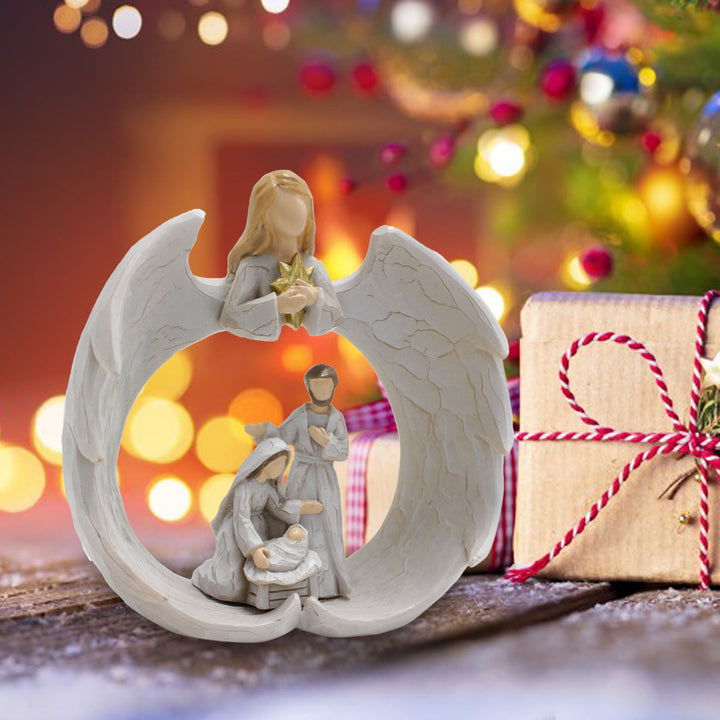 Christianartworkshop Klassischer Stil, Weihnachtskrippenlampe aus Kunstharz, Schreibtischdekoration, Ornament