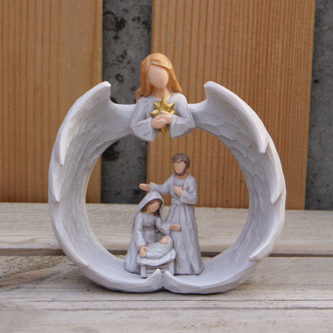 Christianartworkshop Klassischer Stil, Weihnachtskrippenlampe aus Kunstharz, Schreibtischdekoration, Ornament