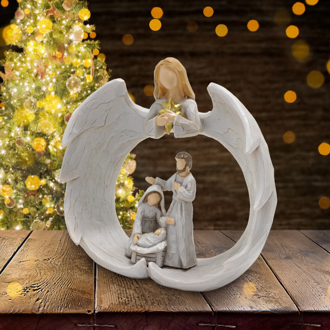 Christianartworkshop Klassischer Stil, Weihnachtskrippenlampe aus Kunstharz, Schreibtischdekoration, Ornament