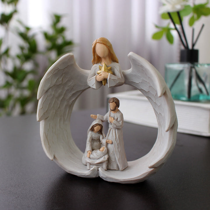 Christianartworkshop Klassischer Stil, Weihnachtskrippenlampe aus Kunstharz, Schreibtischdekoration, Ornament