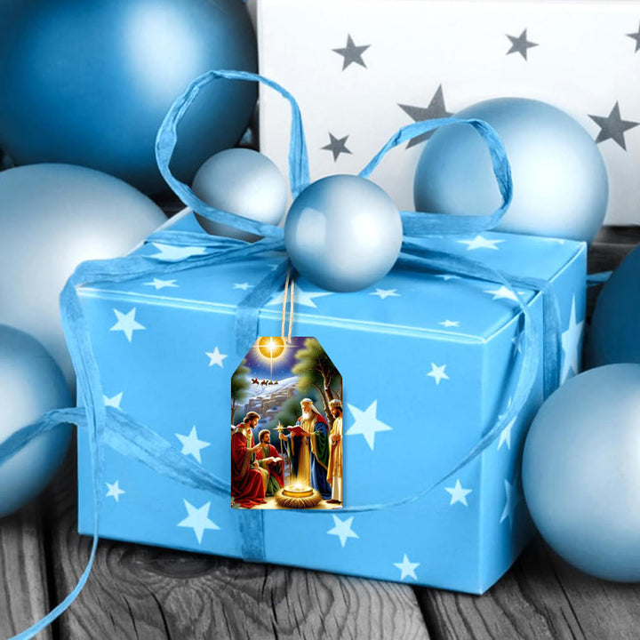 Christianartworkshop Weihnachtskrippe im weichen und traditionellen Stil, hängende Dekoration, Requisiten, Geschenkanhänger (60 Stück)