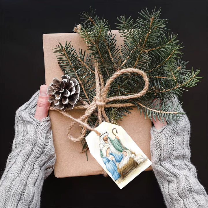 Christianartworkshop Weihnachtskrippe im weichen und traditionellen Stil, hängende Dekoration, Requisiten, Geschenkanhänger (60 Stück)