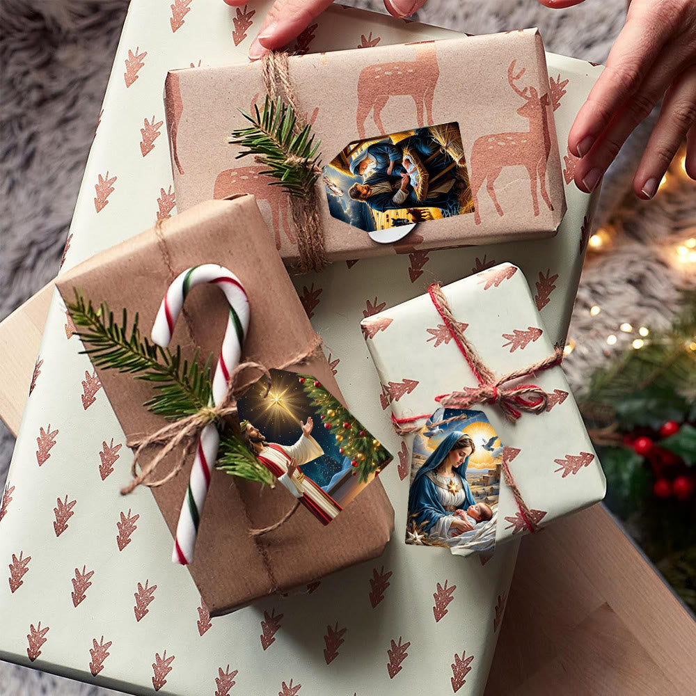 Christianartworkshop Weihnachtskrippe im weichen und traditionellen Stil, hängende Dekoration, Requisiten, Geschenkanhänger (60 Stück)