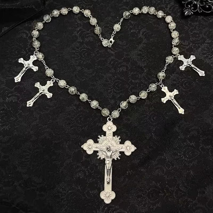 Christianartworkshop Halskette mit geheimnisvollem Kruzifix-Anhänger im gotischen Stil, Schlüsselbeinkette