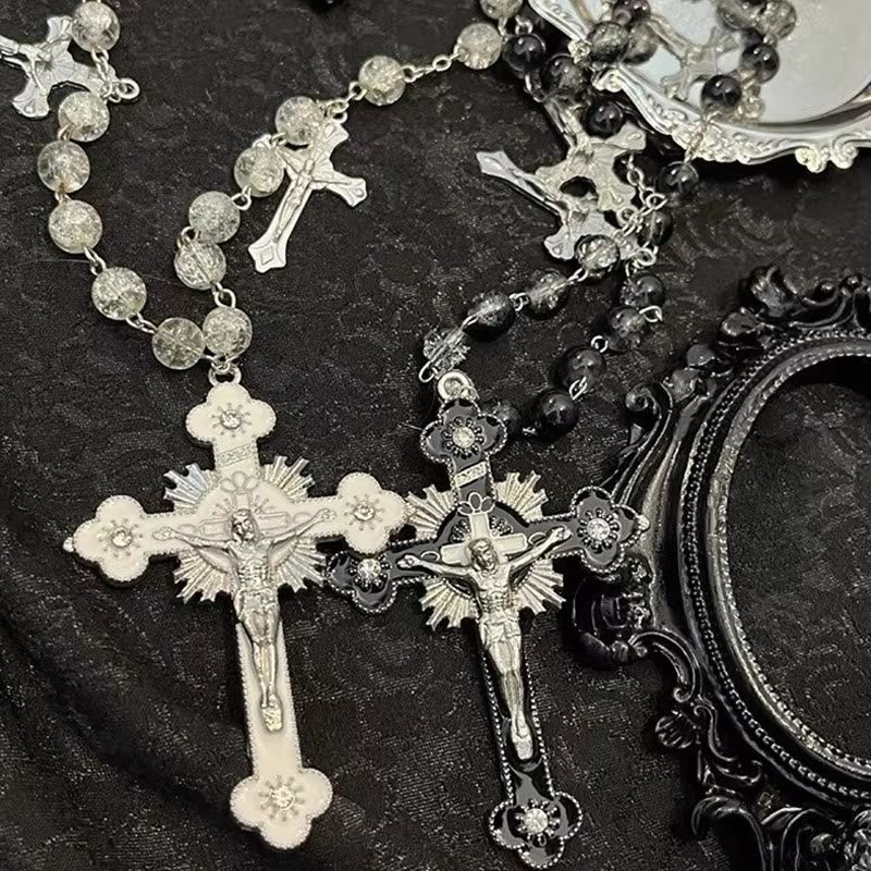 Christianartworkshop Halskette mit geheimnisvollem Kruzifix-Anhänger im gotischen Stil, Schlüsselbeinkette