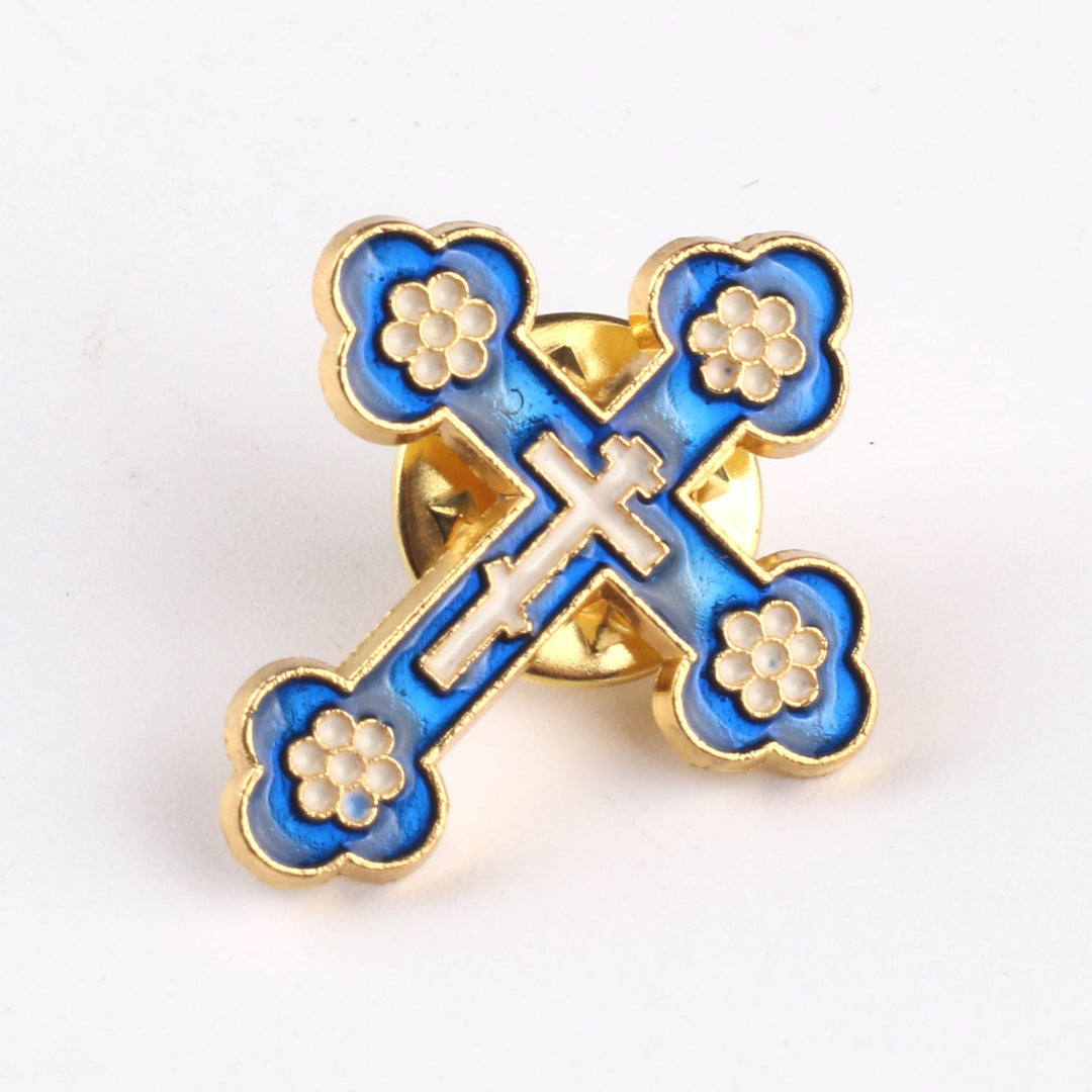 Christianartworkshop 4 Stück/Set Retro-Stil Croix de Pomander Kreuz Abzeichen Anti-Exposure Pin Religion Brosche
