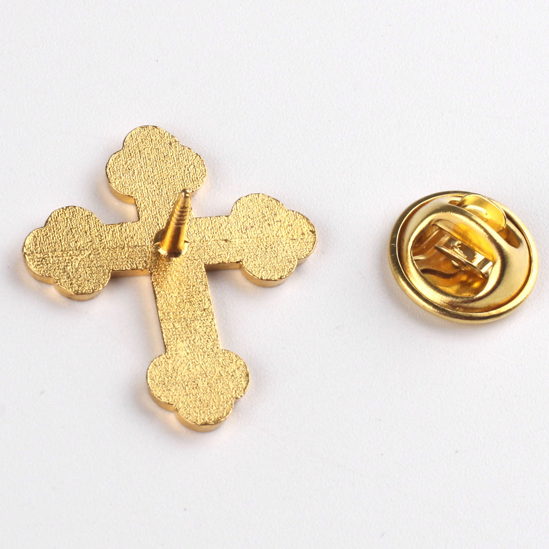 Christianartworkshop 4 Stück/Set Retro-Stil Croix de Pomander Kreuz Abzeichen Anti-Exposure Pin Religion Brosche