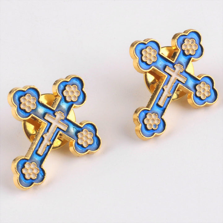 Christianartworkshop 4 Stück/Set Retro-Stil Croix de Pomander Kreuz Abzeichen Anti-Exposure Pin Religion Brosche