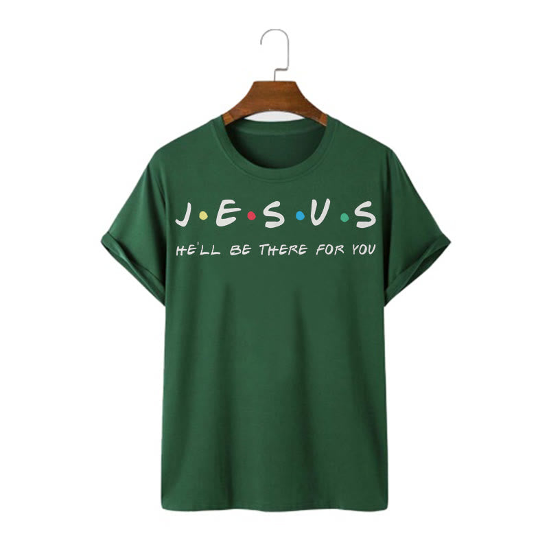 Christianartworkshop Moderner Stil Jesus Er wird für dich da sein Kurzärmeliges T-Shirt - Dunkelgrün - 2XL - image 8