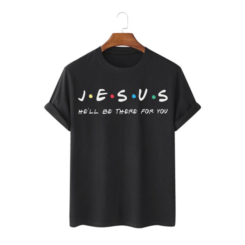 Christianartworkshop Moderner Stil Jesus Er wird für dich da sein Kurzärmeliges T-Shirt - Schwarz - 2XL - image 0