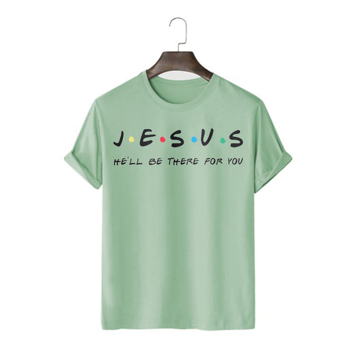 Christianartworkshop Moderner Stil Jesus Er wird für dich da sein Kurzärmeliges T-Shirt - Hellgrün - 2XL - image 10