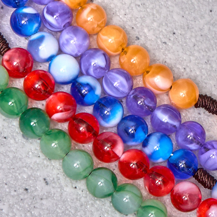 Christianartworkshop Rosenkranz mit dem Unbefleckten Herzen Mariens und Kruzifix, rund, 10 mm, grüne Acryl-Nylonschnur