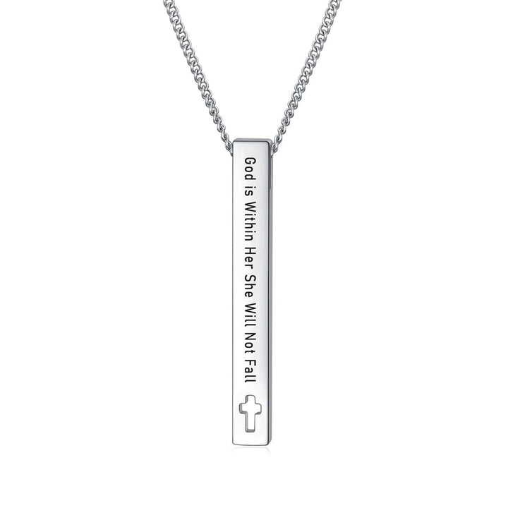 Christianartworkshop Halskette mit Anhänger im minimalistischen Designstil mit Bibelvers, Stärke, Glaube und Inspiration (8 Verse) - Gott ist in ihr, sie wird nicht fallen - image 8