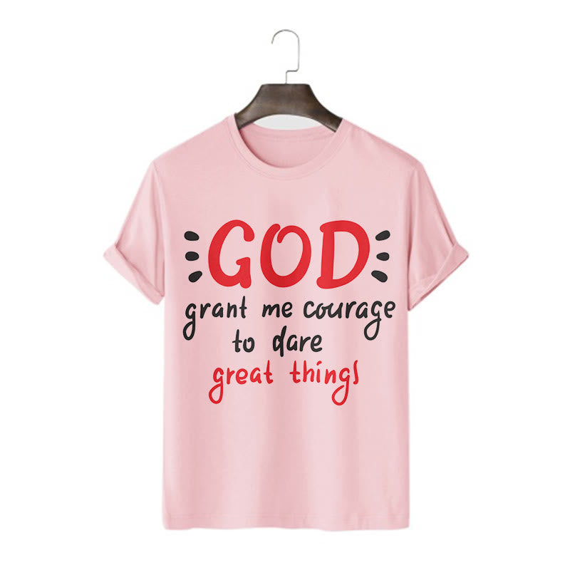 Christianartworkshop T-Shirt mit Zitat-Stil „Gott gibt mir Mut“ – kurzärmlig, gewaschen