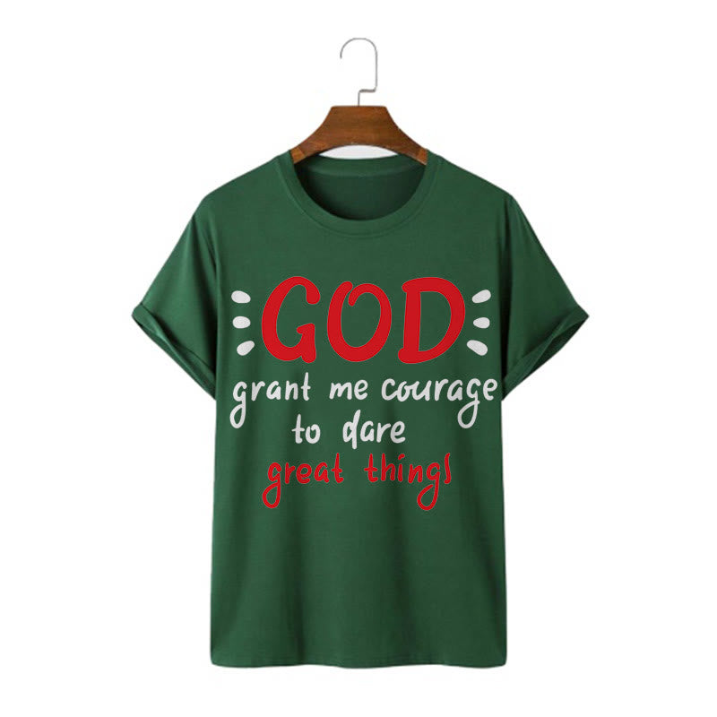 Christianartworkshop T-Shirt mit Zitat-Stil „Gott gibt mir Mut“ – kurzärmlig, gewaschen