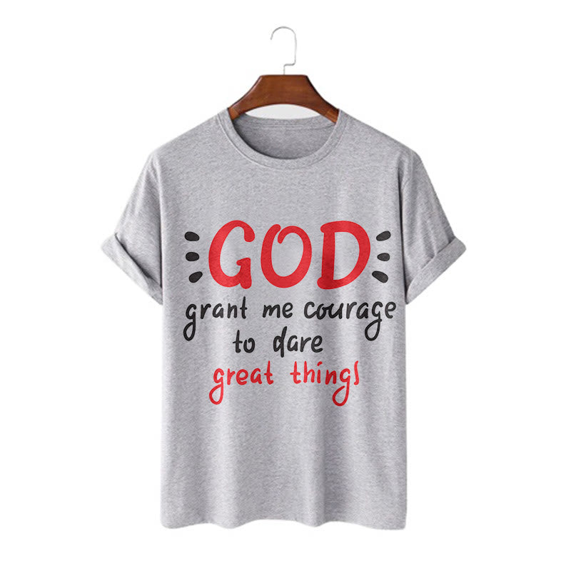Christianartworkshop T-Shirt mit Zitat-Stil „Gott gibt mir Mut“ – kurzärmlig, gewaschen