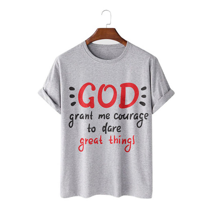 Christianartworkshop T-Shirt mit Zitat-Stil „Gott gibt mir Mut“ – kurzärmlig, gewaschen