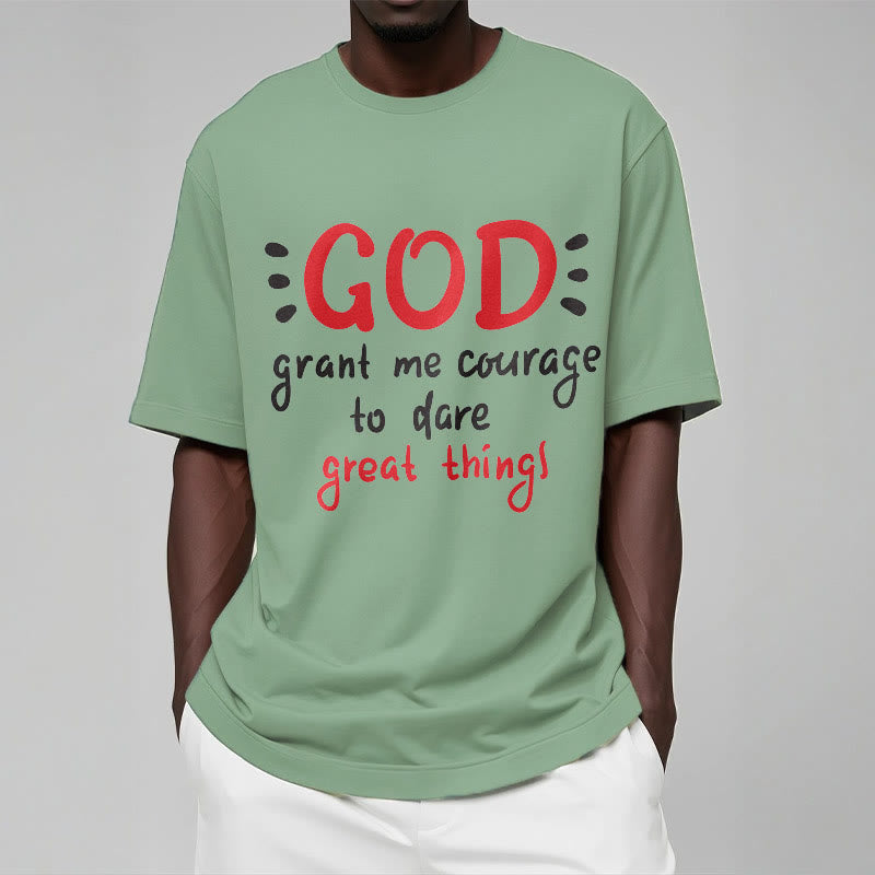 Christianartworkshop T-Shirt mit Zitat-Stil „Gott gibt mir Mut“ – kurzärmlig, gewaschen