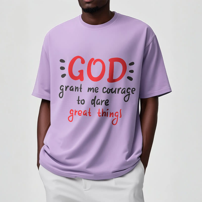 Christianartworkshop T-Shirt mit Zitat-Stil „Gott gibt mir Mut“ – kurzärmlig, gewaschen