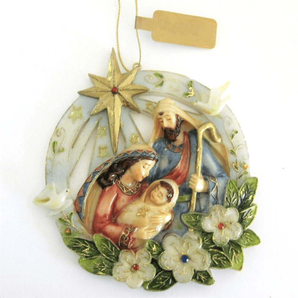Christianartworkshop Klassischer farbiger Stil, Stereo-Krippenszene, Kunstharz, Weihnachtskrippe, Hängeornamente - Weihnachtskrippe - image 0