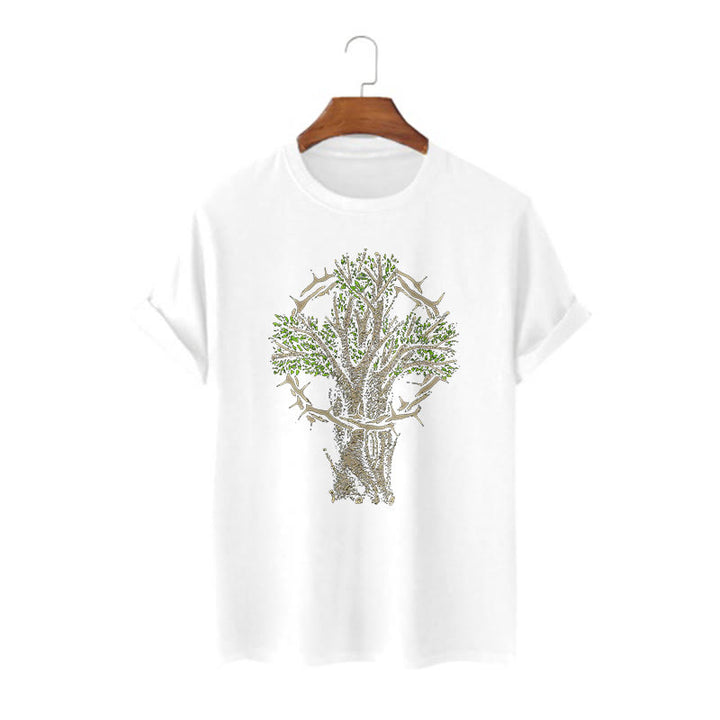 Christianartworkshop Modern Style Tree Of Life Kurzärmliges gewaschenes T-Shirt